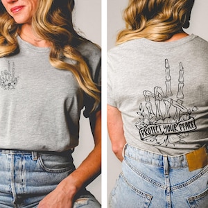Protect your peace Screen print transfer | ready to press, ready to ship, cute easy shirts transfers, self love, awareness, flowers, skellie