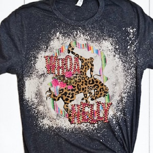 Whoa Nelly sublimation transfer | Cute shirt design | Western Sass | southwest | Western Designs | Rodeo Design | leopard burcking bronc