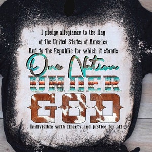 One nation under God sublimation transfer | Western Sass | Southwest Trendy | Western Designs | Rodeo Design | Leather | cowhide