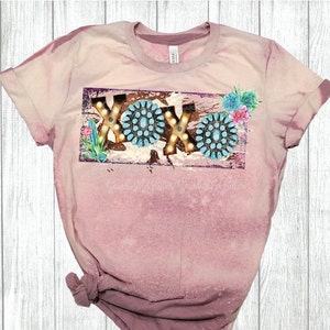 XOXO Western Valentine&#39;s Day Sublimation Transfer, marquee lights, hugs and kisses, turquoise western gem conch, cactus and cowhide