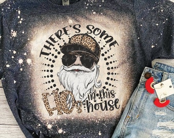 There&#39;s some Hos up in this house Sublimation Transfer | Leopard Santa | Cute Christmas Transfers | Ho Ho Ho&#39;s | Cheetah Santa | Hip Santa