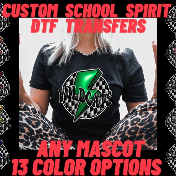 Circle Retro Faux 3D inflated puff Checker custom mascot, School Spirit DTF transfers Ready to press, full color, easy to use, no weeding