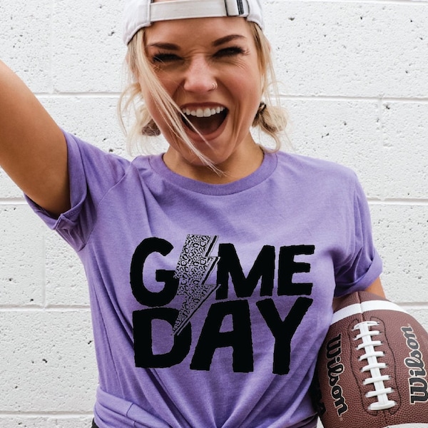 Game Day Screen print transfer ready to press, ready to ship, cute easy shirts transfers, football, cheer, basketball, lightning bolt