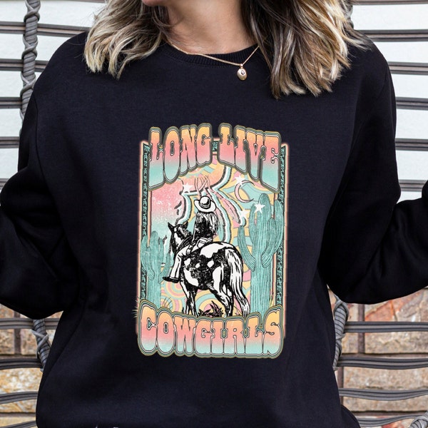RTS Dtf Long Live Cowgirls Ready to press, RTS, cheetah, leopard, cowhide, southwest navajo trendy, pine trees, groovy, cactus, horses