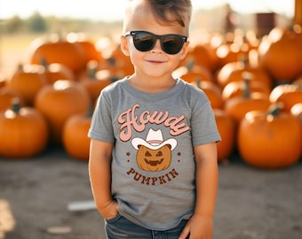 Howdy Pumpkin Fall RTS Dtf Ready to press, full color, southwest trendy, cute fall shirt, western cowboy fall, ready to ship, infant