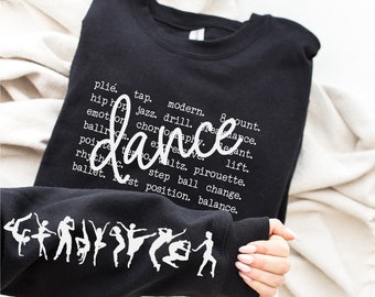 Dance Words Screen print transfer ready to press, ready to ship, cute easy transfers, lyrical jazz, hiphop ballot modern, sleeve included