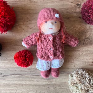 CHIBI Waldorf Steiner soft doll, 8.7 inch, a pocket doll for children, 100% natural materials, best friend, good companion, birthday gift