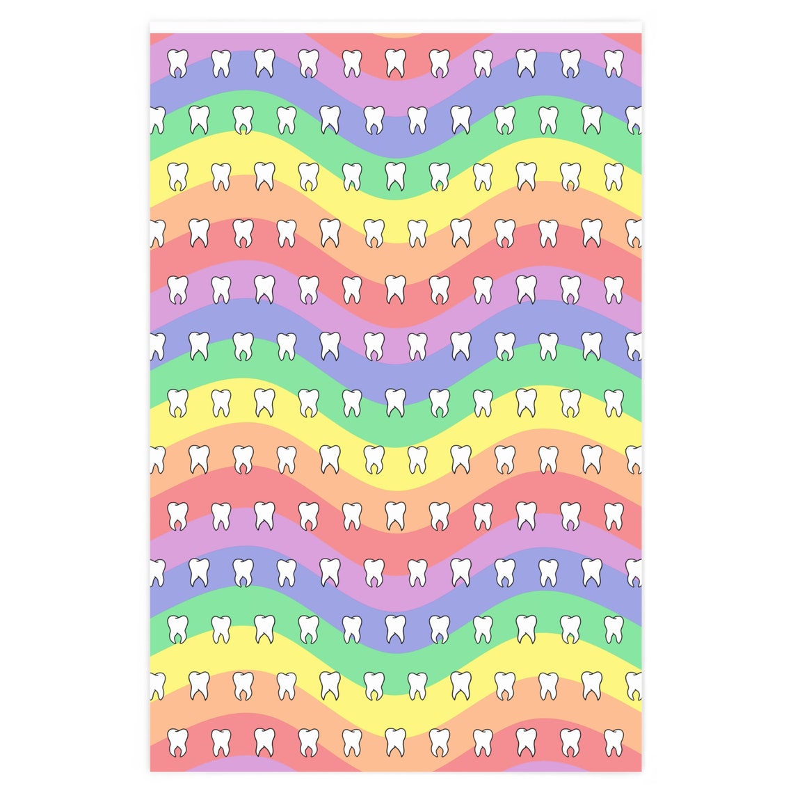 Rainbow Teeth Wrapping Paper Etsy