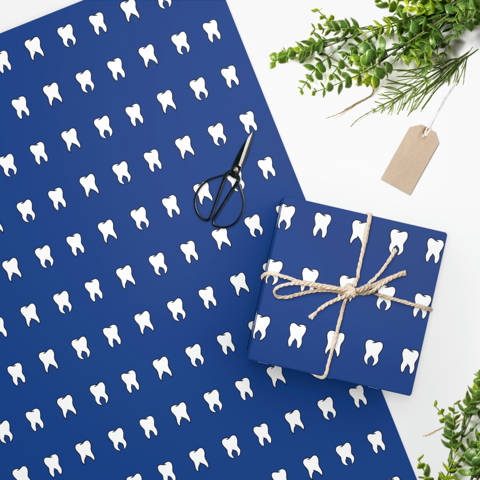 Blue Teeth Wrapping Paper Etsy