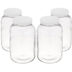 4- Pack Gallon Glass Jars with BPA-Free Plastic Lids, Kombucha Jar Pack of 4 (1 Gallon Glass Jars ), Kombucha Jars - Fermentation Jars, Jar
