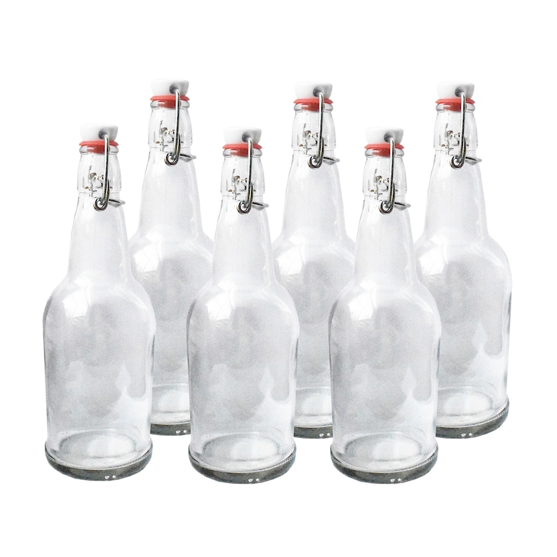 Glass Flip  Top  Kombucha Bottles  Six Pack 16 Ounce Bottles  