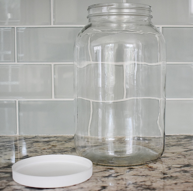 4 Pack Gallon Glass Jars With Bpafree Plastic Lids Kombucha Etsy