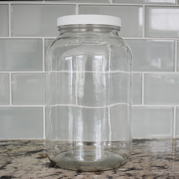 Wide Mouth 1 Gallon Glass Jar with Lid - Glass Gallon Jar for Kombucha &  Sun Tea Gallon Mason Jars are Large Glass Jars with Lids 1 Gallon for Food