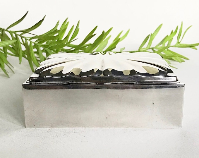 Antique Jakob Grimminger Art Deco cigarette case, silver plated / cigarette box / Schwäbisch Gemünd, silversmith