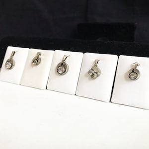 Vintage 925 sterling silver chain pendant KARL LAINE / Finland, Turku / with natural rock crystal / KL / Modernist