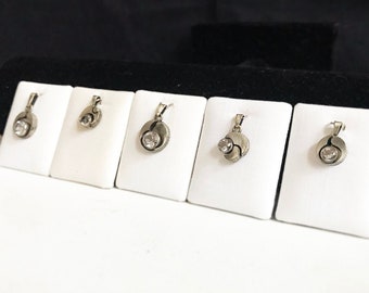 Vintage 925 sterling silver chain pendant KARL LAINE / Finland, Turku / with natural rock crystal / KL / Modernist