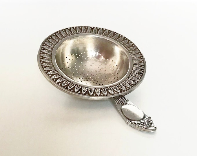 Antique Art Nouveau 800 Silver Koch & Bergfeld Tea Strainer / Vintage Tea Accessory / Romantic / Floral