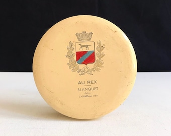Vintage chocolates tin "Au Rex" Blanquet, Confiseur , Cagnes-sur-Mer, France / chocolates tin / decoration