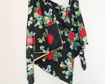 Vintage Cocktail Apron / "Miloty" / Black / Retro