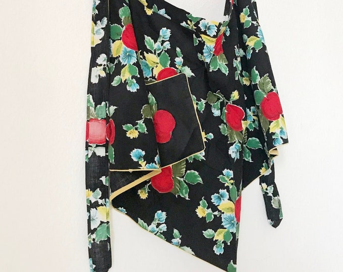 Vintage Cocktail Apron / "Miloty" / Black / Retro