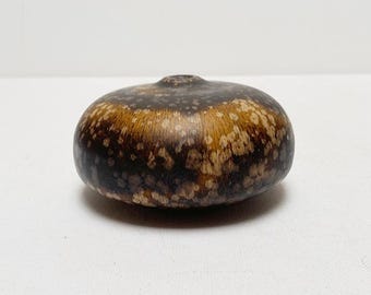 Vintage Studio Pottery "Willi Hornberger" designer vase, flower vase, brown-speckled, Mid Century decoration