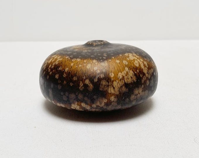 Vintage Studio Pottery "Willi Hornberger" designer vase, flower vase, brown-speckled, Mid Century decoration