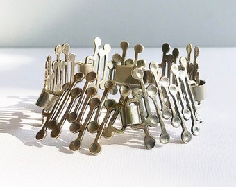 Vintage Original ENGLA Designer 925 Sterling Silver Bracelet / Jewelry, Modernism