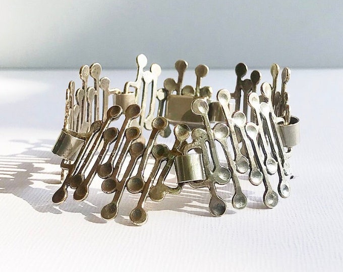 Vintage Original ENGLA Designer 925 Sterling Silver Bracelet / Jewelry, Modernism