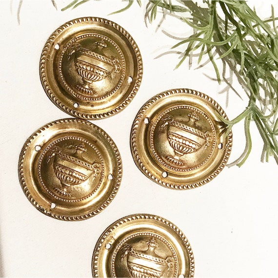 Set Art Deco / Art Nouveau brass  / rosette / drawer / metal cover / cover / restoration
