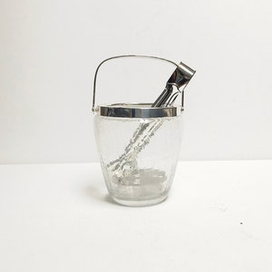 Antique Art Deco WMF cocktail ice cube container / ice bucket / craquelé glass / bar set / shaker