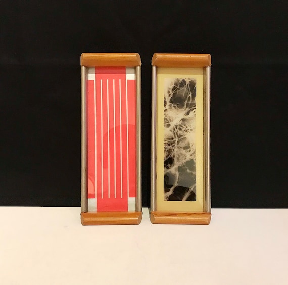 Antique Art Deco tray / narrow glass tray / Bauhaus / wood glass aluminum, vintage tray