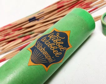 Vintage "Wibbel-Wabbel" stick game, Mid Century toy, Mikado
