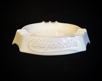 Vintage DUJARDIN porcelain ashtray / white / cognac / schnapps / advertising / Kerafina porcelain