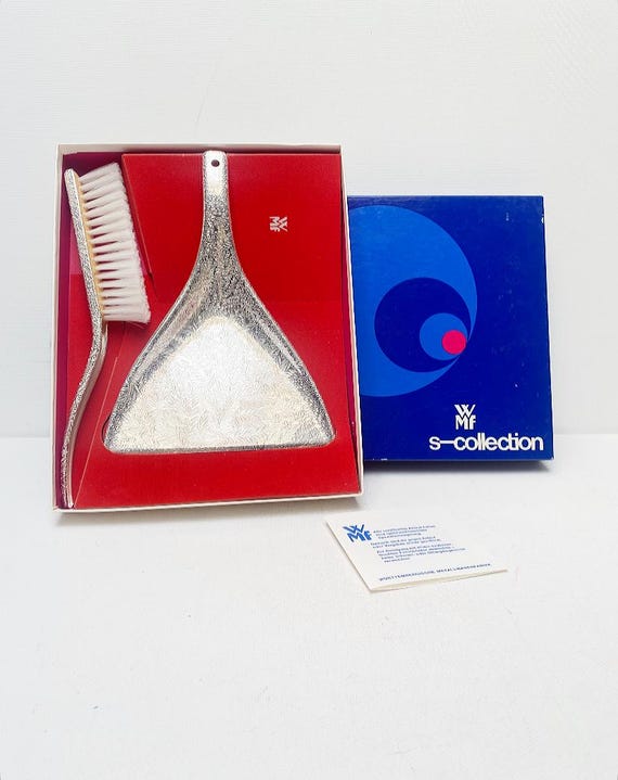 Vintage WMF table set S-Collection, original packaging, dustpan / table broom / silver / retro / table broom