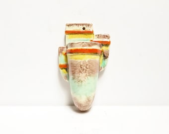 Antique Art Deco Eckhardt & Engler ceramic vase / colorful wall vase