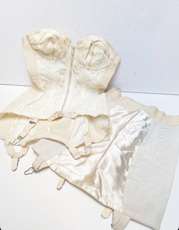 Vintage "Warner" corset and girdle,pin-up/bodice,corset,suspender holder/original from the period, mid century lingerie, size X-Small/Small