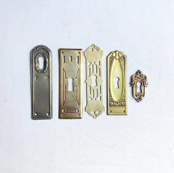 Vintage silver keyhole cover / rosette / door or drawer / metal cover / keyhole plate / bezel / restoration