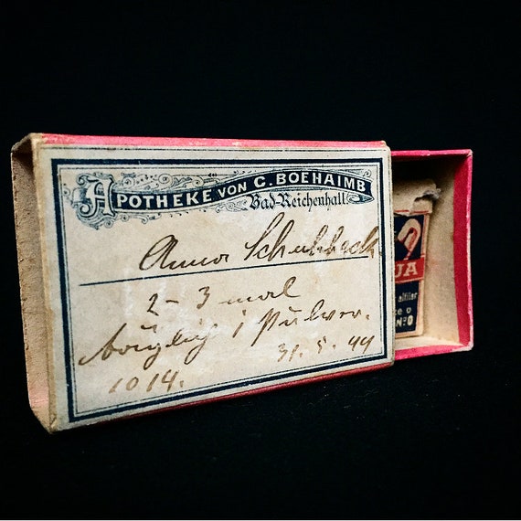 Antique Medication Box Pharmacy By C Boehaimb Bad Etsy