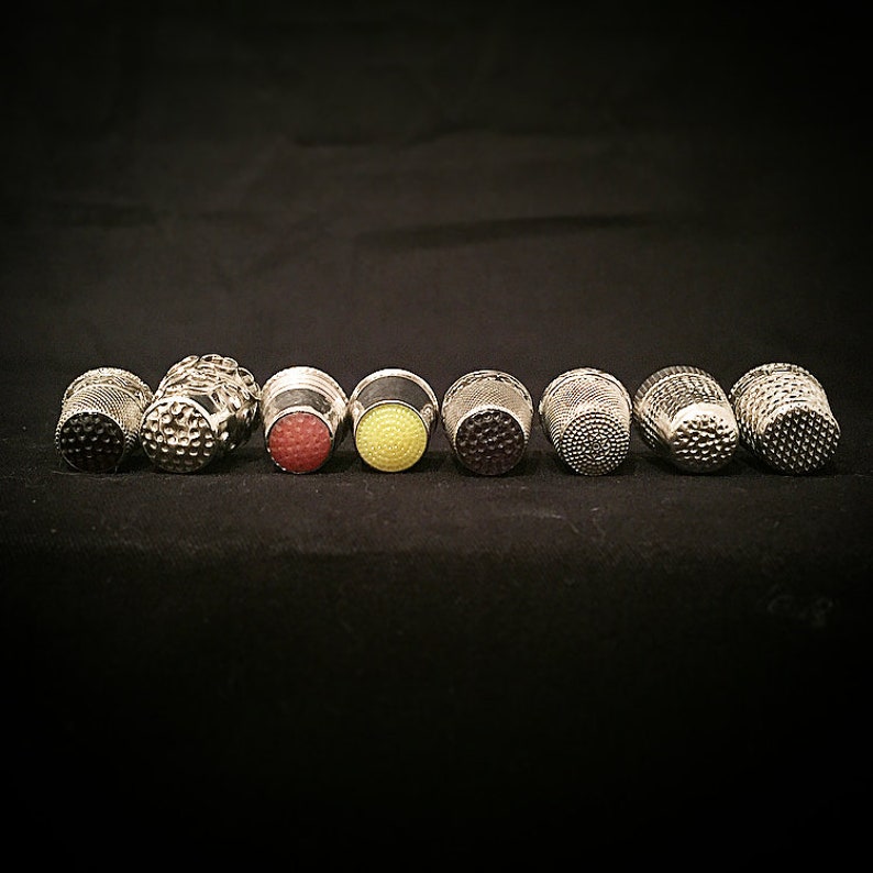 Antique Art Deco Art Nouveau 800,925,935 silver thimble thimbles with glass trim relief pattern thimble collectors