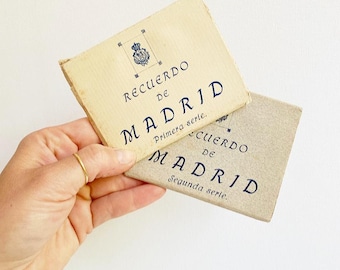 Antique Spain, Madrid Souvenir Leporello Photo Collection/ Photography / Recuerdo de Madrid / Envelope with photos in miniature format