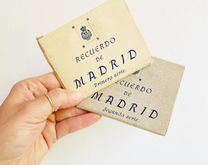 Antique Spain, Madrid Souvenir Leporello Photo Collection/ Photography / Recuerdo de Madrid / Envelope with photos in miniature format