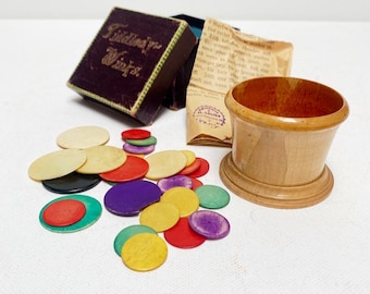 Antique board game "Tiddledy-Winks", antique game, around 1900 years