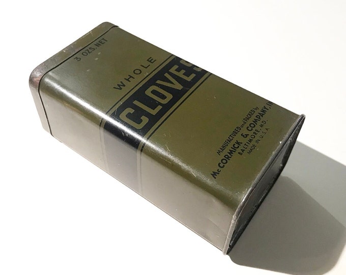 Antique Art Deco Tin "Whole Cloves" McCormick & Company , inc. Baltimore / Whole Carnations / Militaria / made in U.S.A