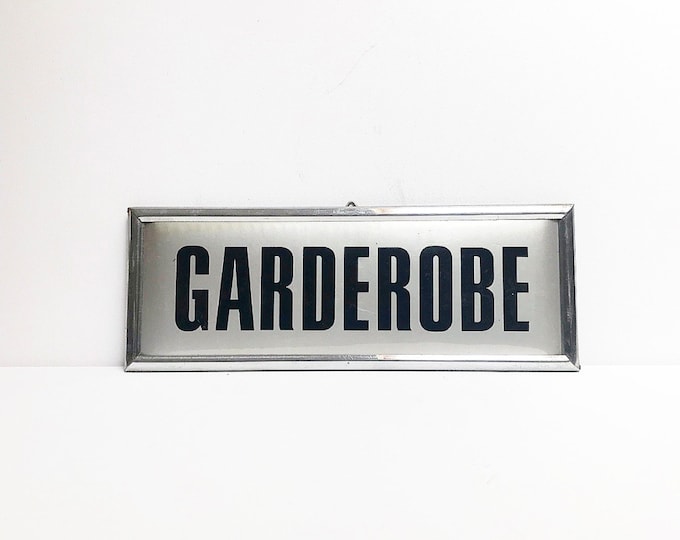 Original Retro Aluminium Wardrobe Sign / Vintage Door Hanging Signs Shop