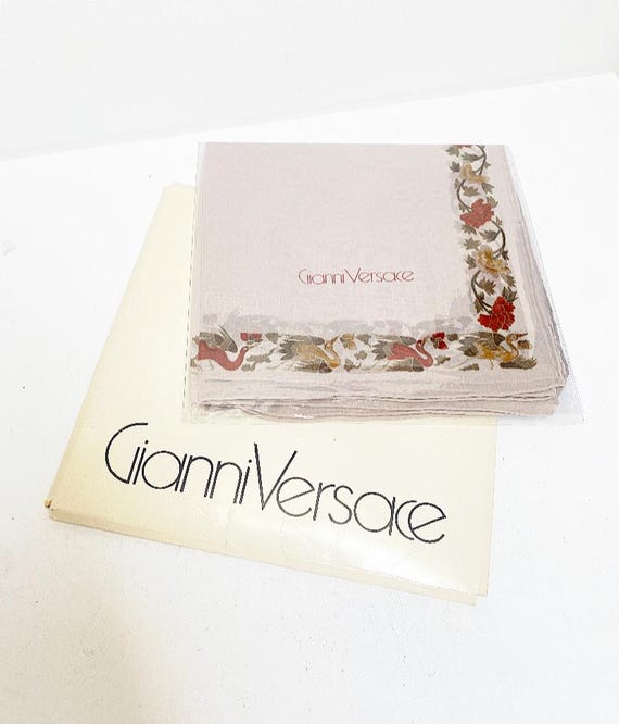 Original Vintage Gianni Versace silk scarf, scarf, silk scarf, bird motif, 100% silk