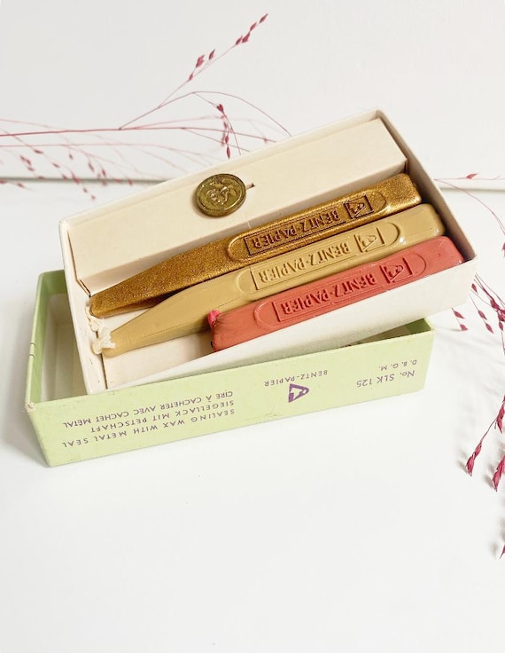Vintage Bentz Paper Wax Seal Set for Letters, Metal Seal