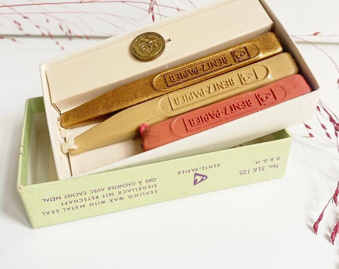 Vintage Bentz Paper Wax Seal Set for Letters, Metal Seal
