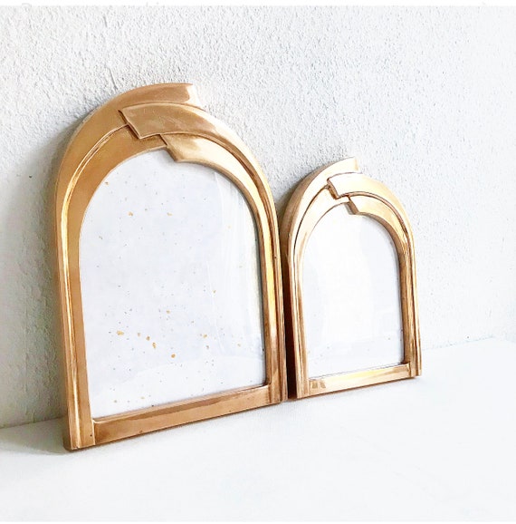 Vintage Hollywood Regency Brass Picture Frame, Signed, Photo Frame, Gold Tone, Set