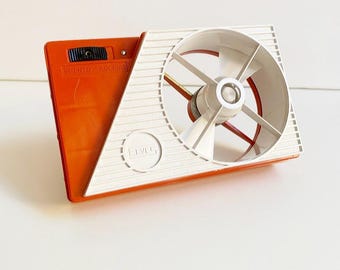 Vintage "Elves" retro table fan, made in Italy / orange - white