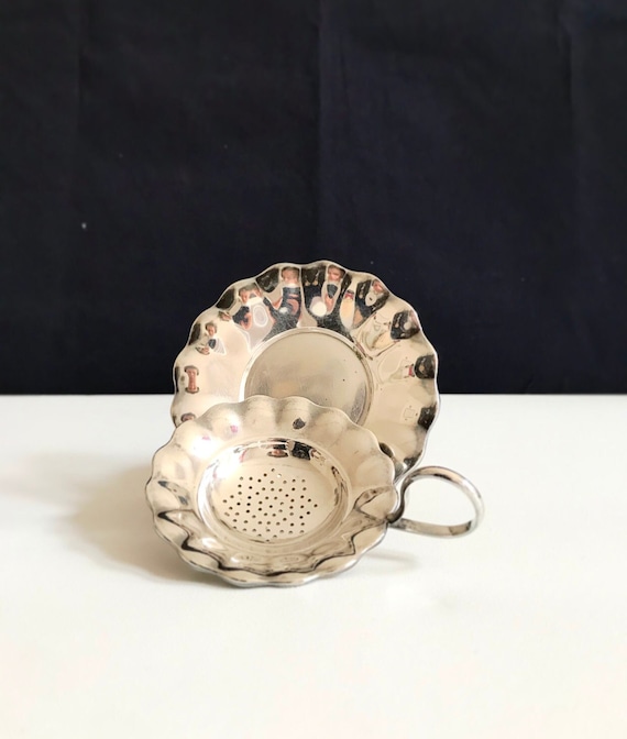 Vintage WMF tea strainer and drip tray / tea bag holder / silver-plated